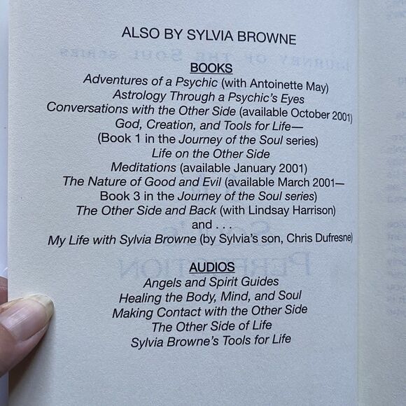 Sylvia Browne Hardback Book. Souls Perfection. 2000. Large Print Edition. - Picture 4 of 7